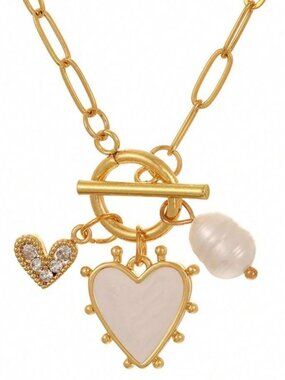 Gold HeartCharm Necklace N959